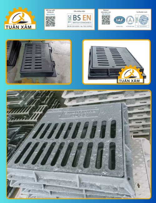 Nắp gang thu thăm kết hợp KT 850 x 850
