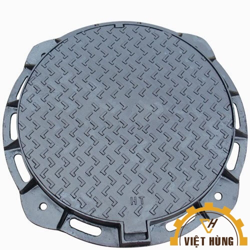 Nắp hố ga gang khung âm nắp tròn